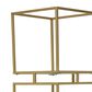 Maple and Jade 4-Shelf Cube Storage Shelving Unit in Satin Gold and White Marble, , large