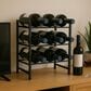 HOMLUX 3-Tier 12-Bottle Metal Countertop Wine Rack in Black, , large