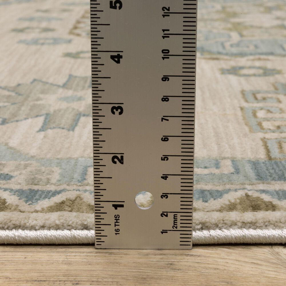 Oriental Weavers Maeve MAE03 Beige and Blue 6&#39;7&quot; x 9&#39;6&quot; Area Rug, , large