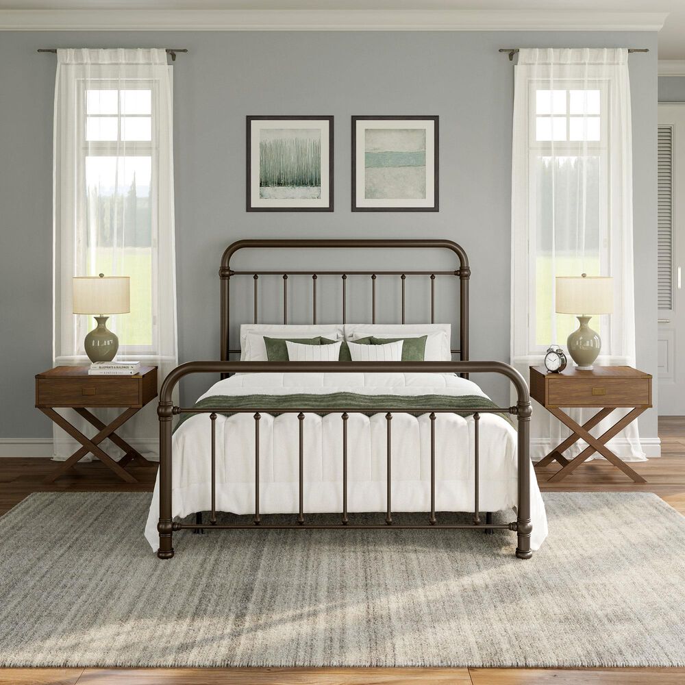 Richlands Furniture Kirkland Queen Slat Metal Bed in Dark Bronze, , large