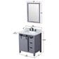 Lexora Home Marsyas 30" Single Bathroom Vanity in White with Grey Quartz Top and Rectangular Sink, , large