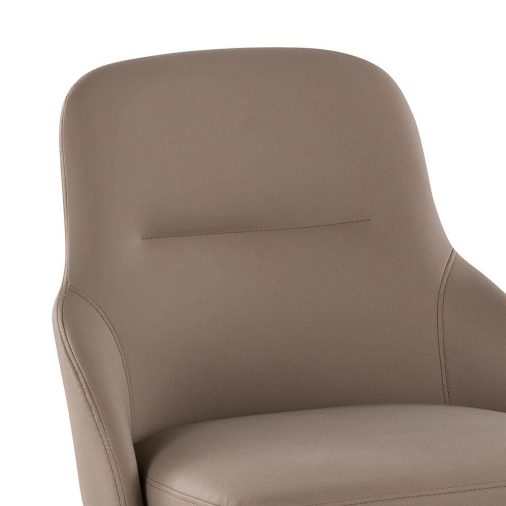 LumiSource York Side Chair with Brown Faux Leather Cushion in Whitewashed (Set of 2), , large