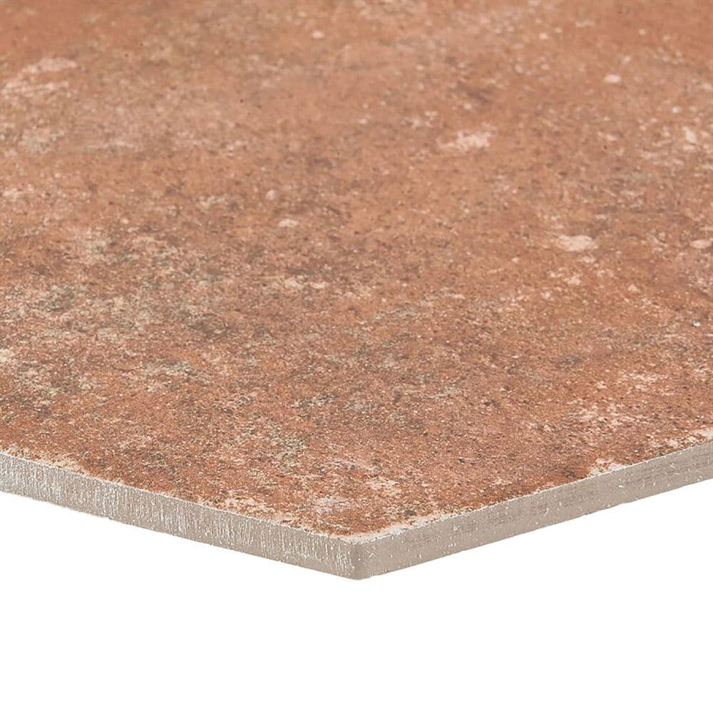 Soho Studio Pompeia Marron Brown 8" x 9" Hexagon Matte Porcelain Tile, , large