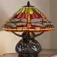 Cal Lighting Autumn Amber Tiffany Table Lamp in Bronze, , large