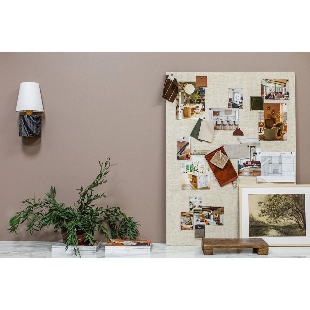 Corbett Lighting Aden 1-Light Wall Sconce in Vintage Brass and Black Marble, , large