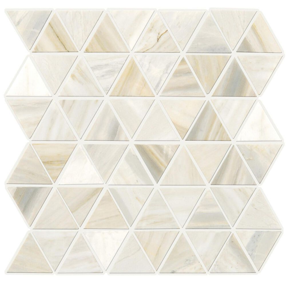 Dal-Tile Pietra Divina Calacatta Dolomiti Triangle Mosaic Tile, , large