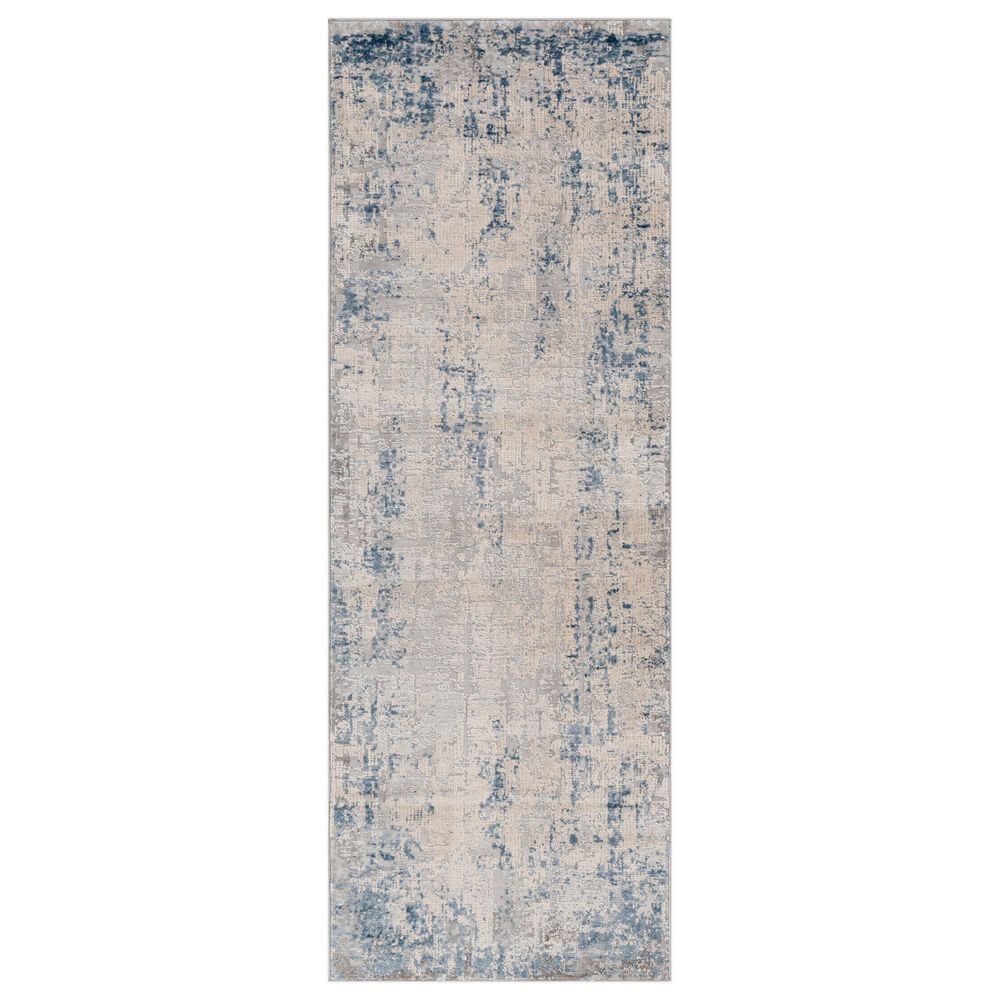 Surya Alpine 2"7" x 7"3" Blue, Pale Blue, Off-White, Gray and Charcoal Runner, , large
