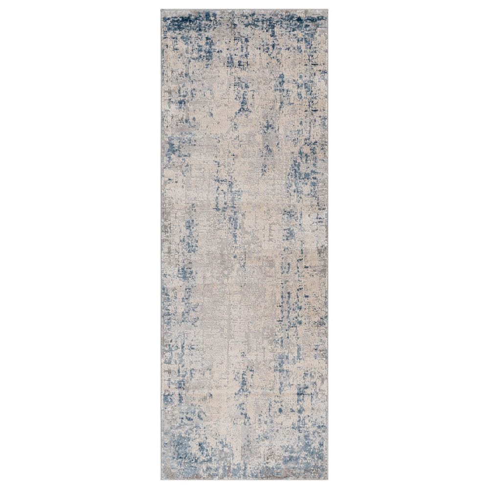 Surya Alpine 2"7" x 7"3" Blue, Pale Blue, Off-White, Gray and Charcoal Runner, , large