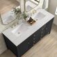 James Martin Vanities Myrrin 60" Double Vanity in Carbon Oak with 3 cm Arctic Fall Solid Surface Top, , large