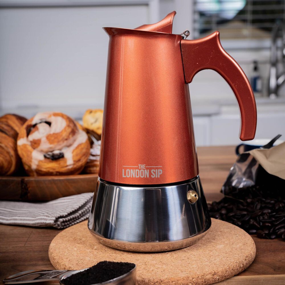 Kitchen Supply 3-Cup Stovetop Espresso Coffee Maker in Copper, , large