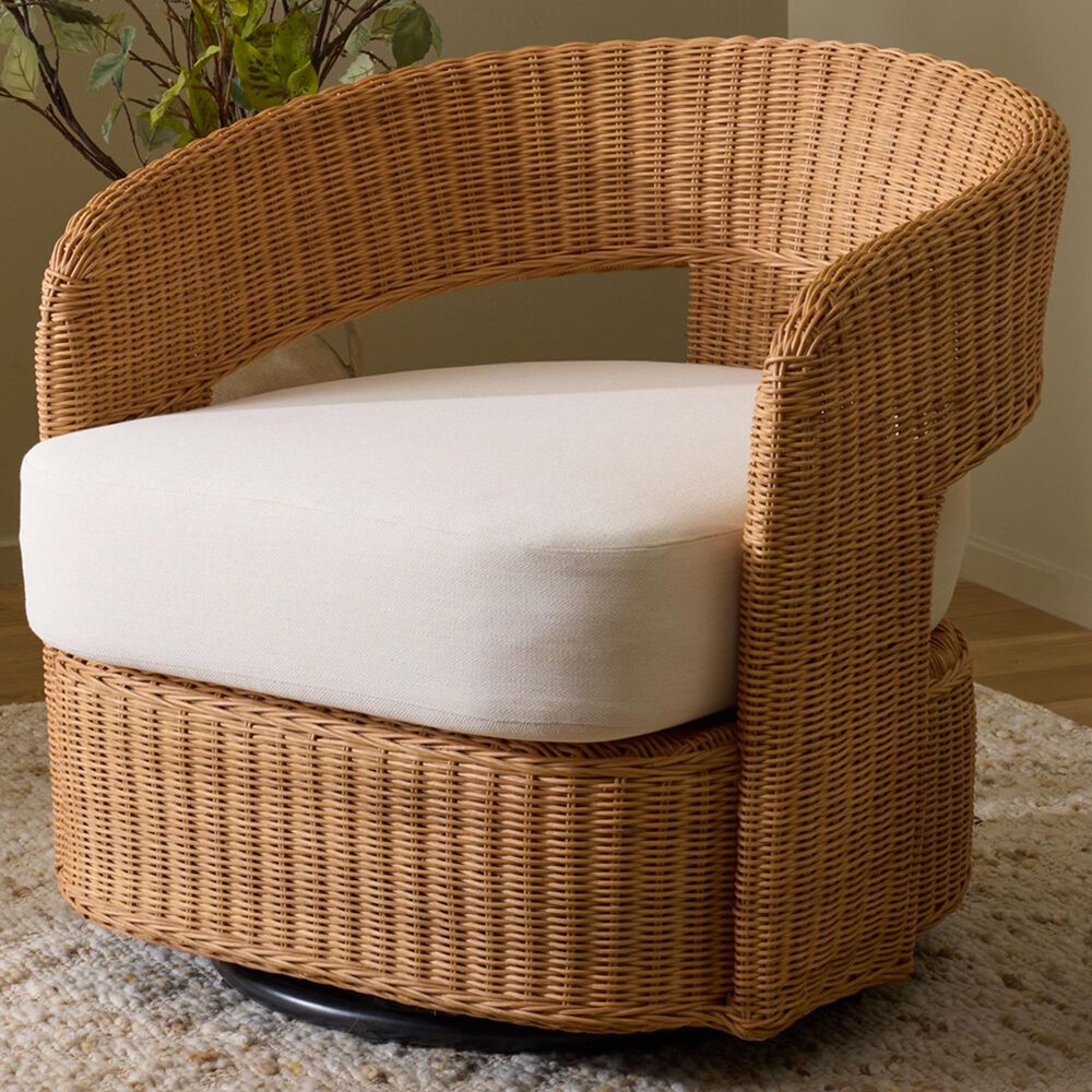 Safavieh Leanna Swivel Chair in White, , large