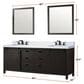 Lexora Home Marsyas 84" Double Bathroom Vanity in Brown with White Quartz Top and Rectangular Sinks, , large