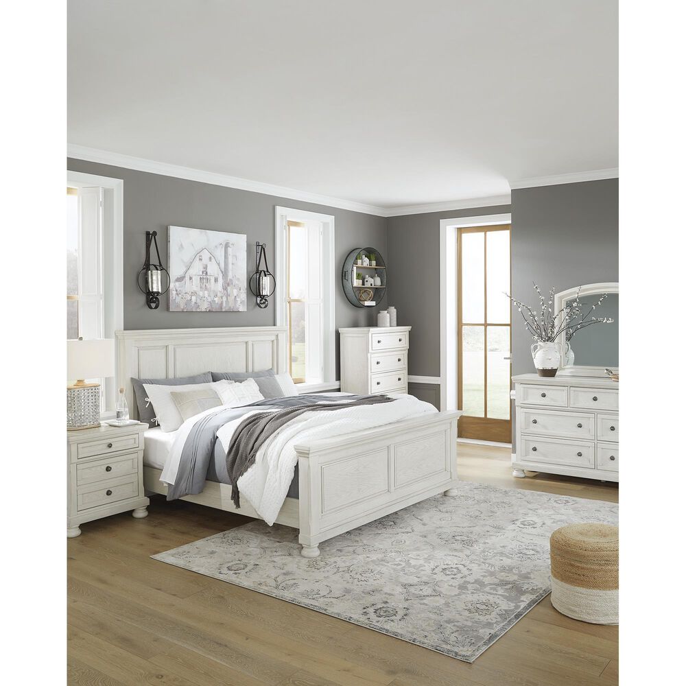 Ashley Robbinsdale 3 Piece Queen Bedroom Set in Antique White, , large