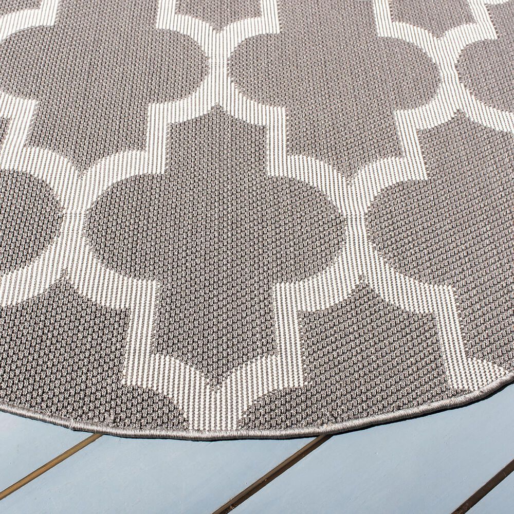 Safavieh Bermuda BMU804F 6&#39;7&quot; Round Grey and Ivory Indoor/Outdoor Area Performance Rug, , large