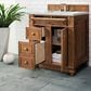 James Martin Vanities Bristol 30" Single Bathroom Vanity in Saddle Brown with 3 cm Ethereal Noctis Quartz Top and Rectangular Sink, , large