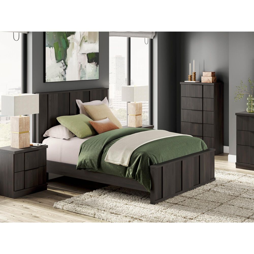 Ashley Shaehartin Queen Panel Platform Bed in Dark Brown, , large