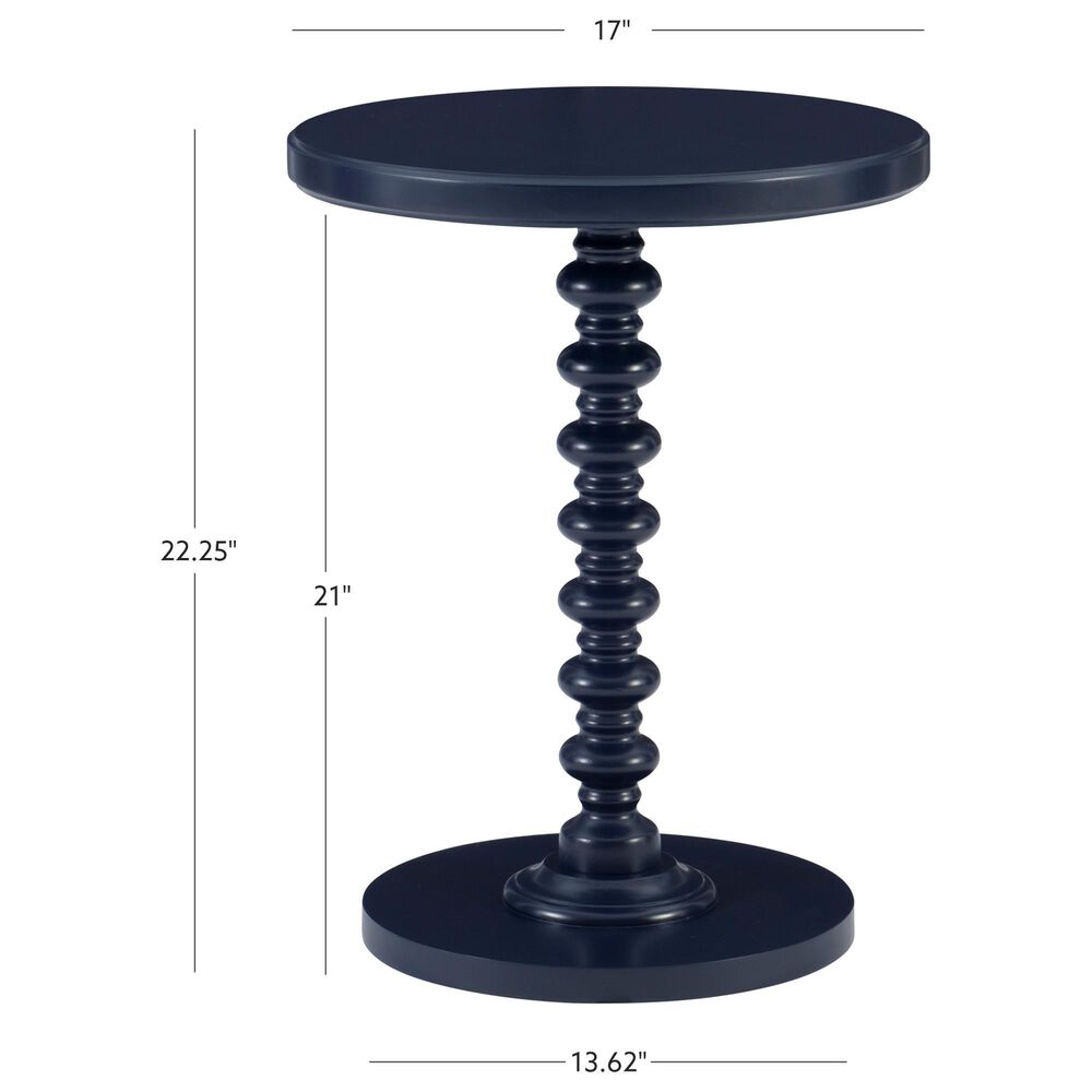 Linon Home Decor Aurora Round Side Table in Navy Blue, , large