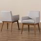 Baxton Studio Nexus Arm Chair with Greyish Beige Cushion in Walnut Brown (Set of 2), , large