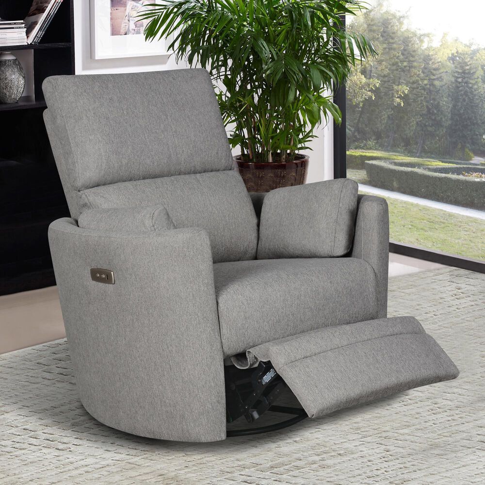 Eastern Shore Compass Power Swivel Glider with USB in Pebble, , large