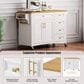 HOMLUX 52" Kitchen Island with Drop Leaf in White, , large