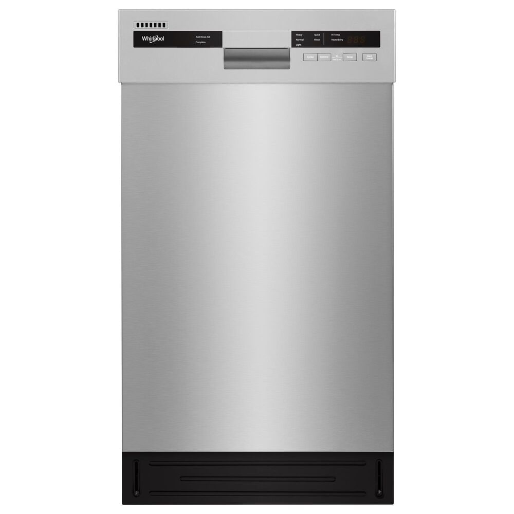 Whirlpool 18" Built-In Small-Space Compact Dishwasher in Stainless Steel and Black, , large