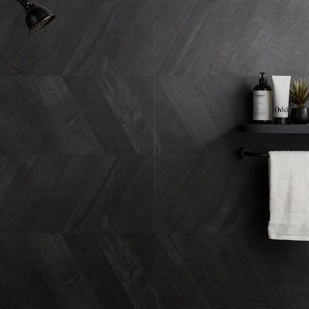 Soho Studio Elan Chevron Black 24&quot; x 48&quot; Porcelain Tile, , large
