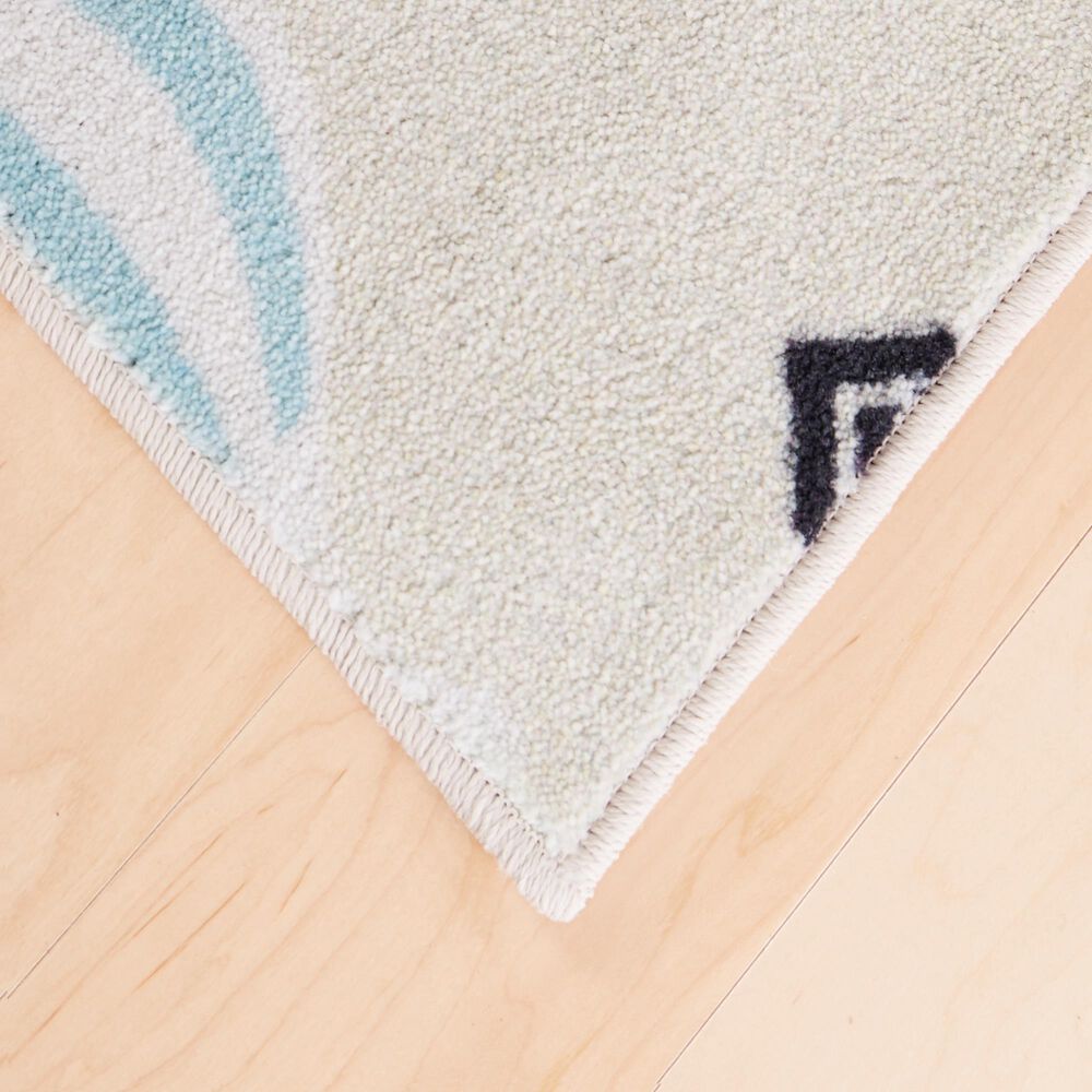 Karastan Prismatic 3&#39;4&quot; x 5&#39; Cream and Blue Kids Area Rug, , large
