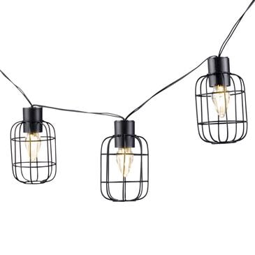 The Gerson Company 6" Solar Metal Patio String Lights with Warm White LED Bulbs in Black, , large