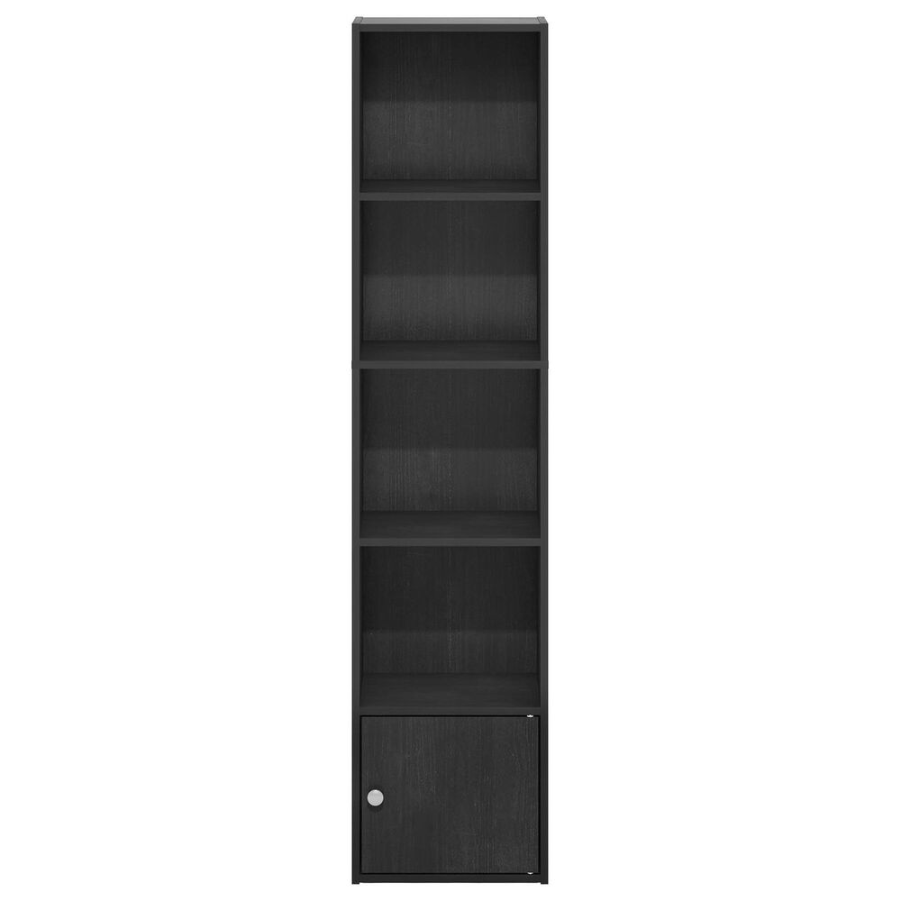 HOMLUX 5-Tier Shelf Bookcase with Door Storage Cabinet in Blackwood, , large