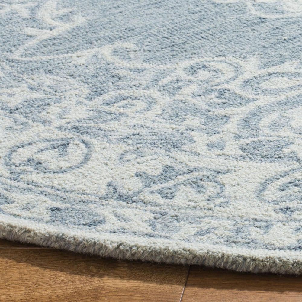 Safavieh Micro-Loop 5&#39; Round Blue and Light Blue Area Rug, , large