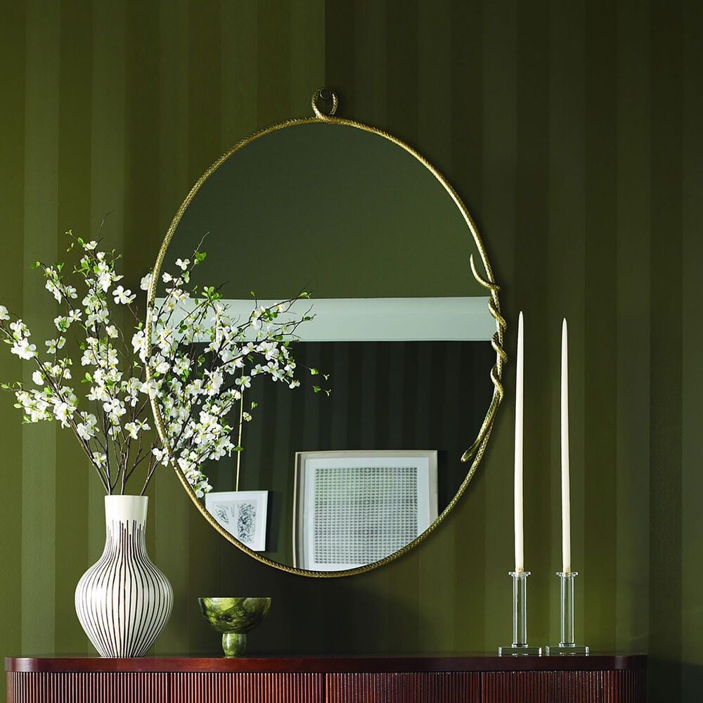 Century Eve Mirror in Antique Brass, , large