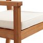 Linon Home Decor Carenen Patio Arm Chair with Antique White Cushion in Natural, , large