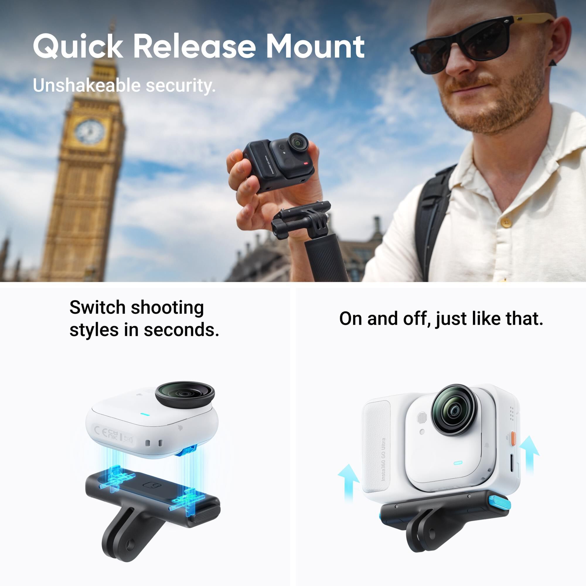 Insta360 GO Ultra Creator Bundle Action Camera in Midnight Black