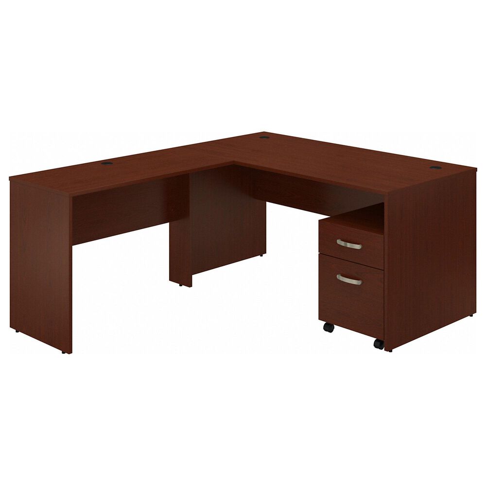 Bush 60" L-Shaped Desk with File in Autumn Cherry, , large