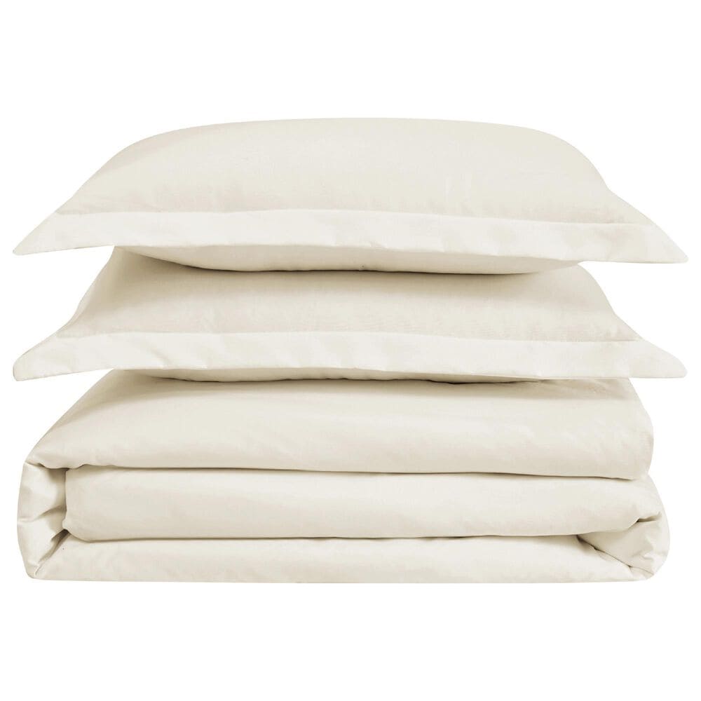 Pem America Cannon Solid 3-Piece Full/Queen Duvet Cover Set in Ivory, , large