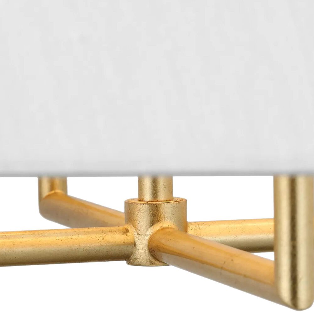 Visual Comfort Studio Lille 26" 4-Light Pendant Light in Gild with Faux Raw Silk Shade, , large