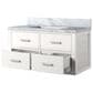 Lexora Home Castor 36" Single Bathroom Vanity in White with 2 cm White Carrara Marble Top and Rectangular Sink, , large