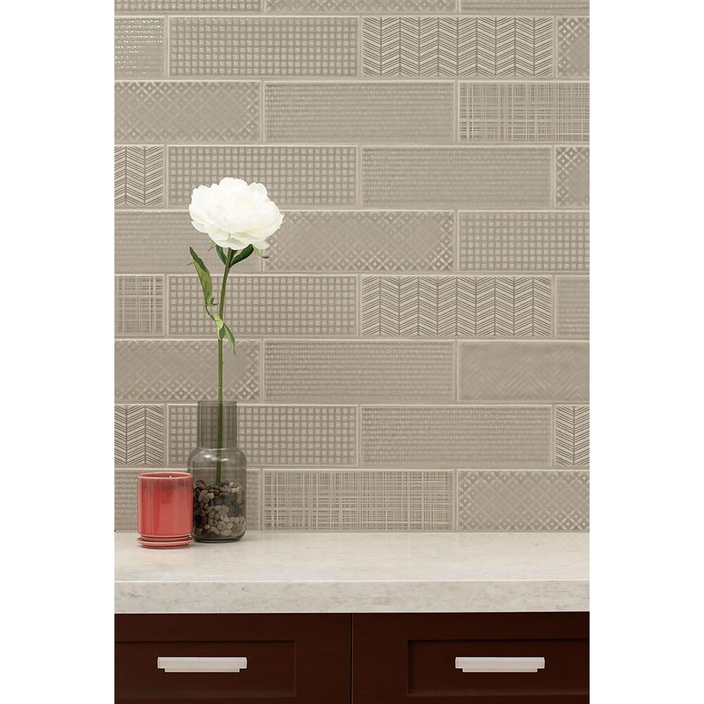 MS International Urbano Warm Concrete 3D Mix 4&quot; x 12&quot; Ceramic Tile Textured, , large