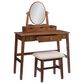 Linon Home Decor Lorna Vanity with Stool in Walnut, , large