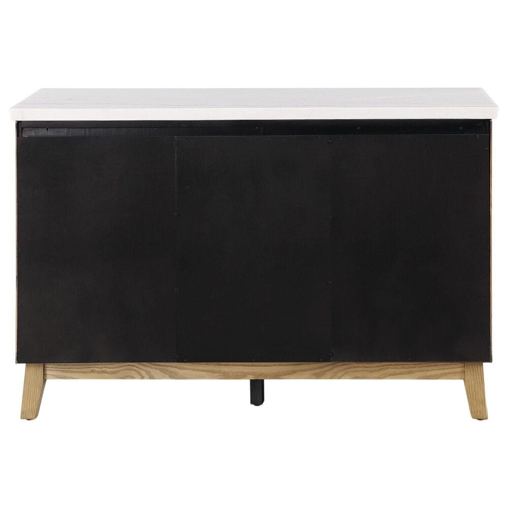 Furniture of America Nayel 3-Door Genuine Marble Top Server in Natural, , large