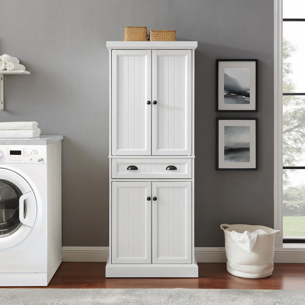 Crosley Furniture Shoreline Pantry in White, , large
