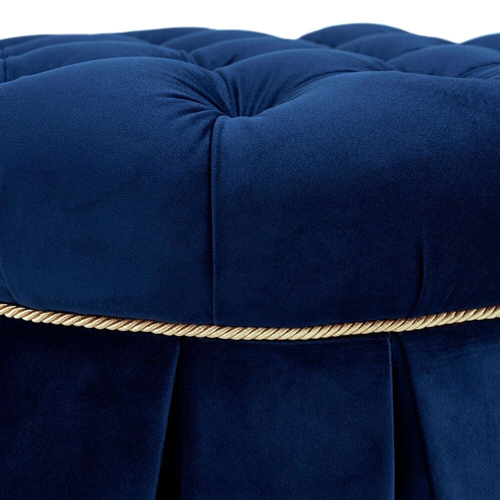 Jennifer Taylor Home Roquefort 24.5" Dog Sofa Bed with Box-Pleated Skirt in Navy Blue, , large