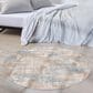 Nourison Rush 4" Round Blue and Beige Area Rug, , large