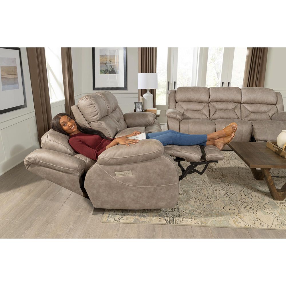 Homestretch Skywalker Power Double Reclining Sofa in Fog, , large
