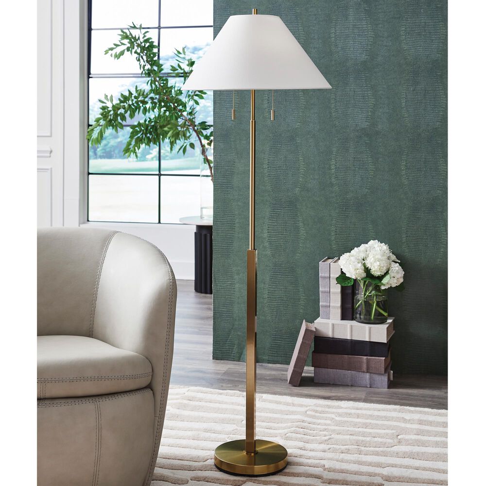 Ashley Haigwood Floor Lamp in Antiqued Gold, , large