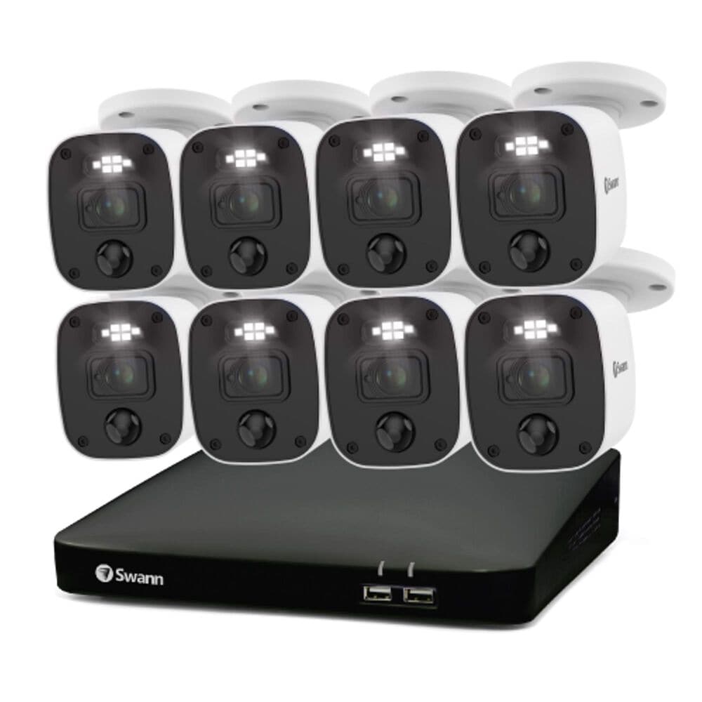 Swann Enforcer 8 Camera 8 Channel 1080p Full HD DVR 1TB HDD Security System with Mic in White, , large