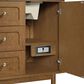 James Martin Laurent 60" Double Bathroom Vanity in Honey Oak with 3 cm Ethereal Noctis Silestone Top and Rectangular Sinks, , large