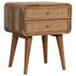 Hearth and Haven 2-Drawer Nightstand with Nordic Legs in Oak and Light Brown, , large