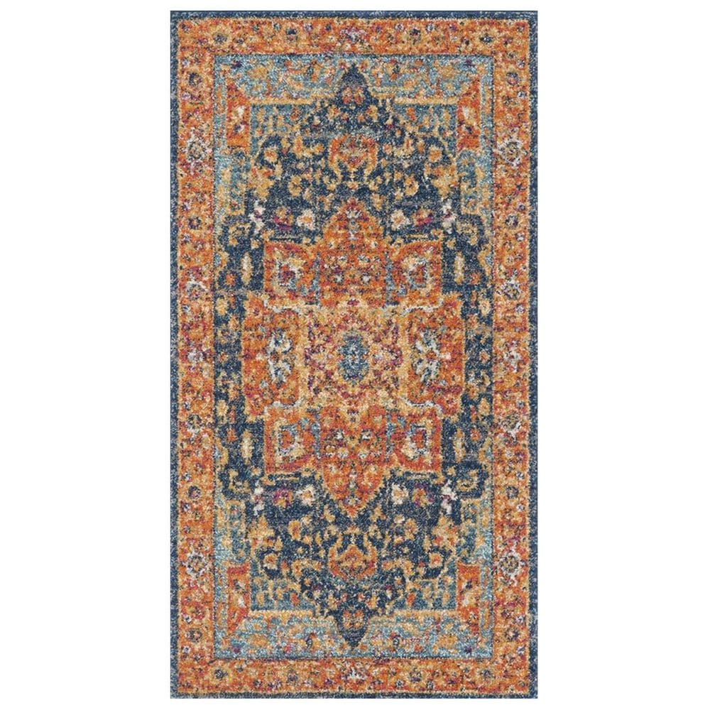 Safavieh Evoke EVK275C 2"2" x 4" Blue and Orange Scatter Rug, , large