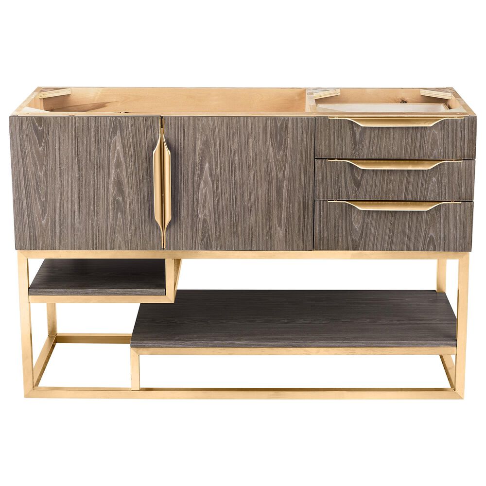 James Martin Columbia 48" Single Bathroom Vanity Cabinet in Ash Gray and Radiant Gold, , large